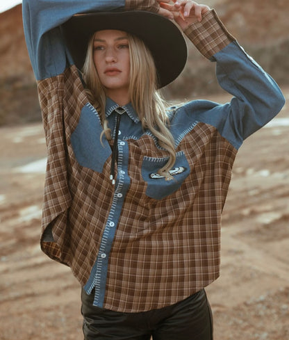 FAR MER Texas Yoke Button up (Eagle Plaid)  (PREORDER WILL BE EXPRESS POSTED ON ARRIVAL)
