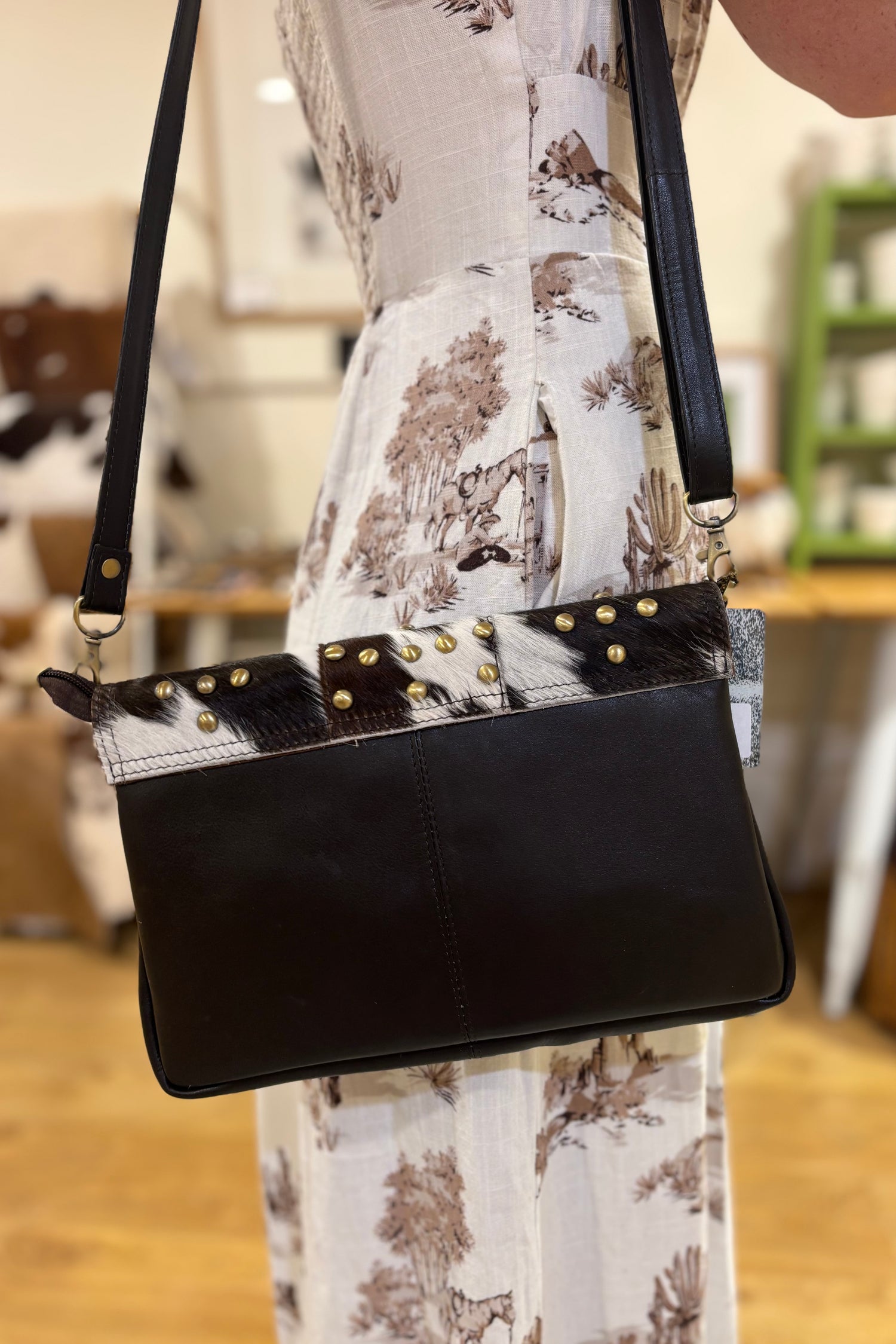 Gold Stud cowhide bag 