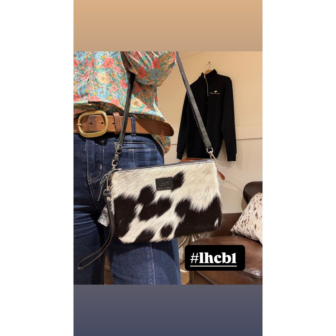 Large Hide Clutch/ Crossbody bag