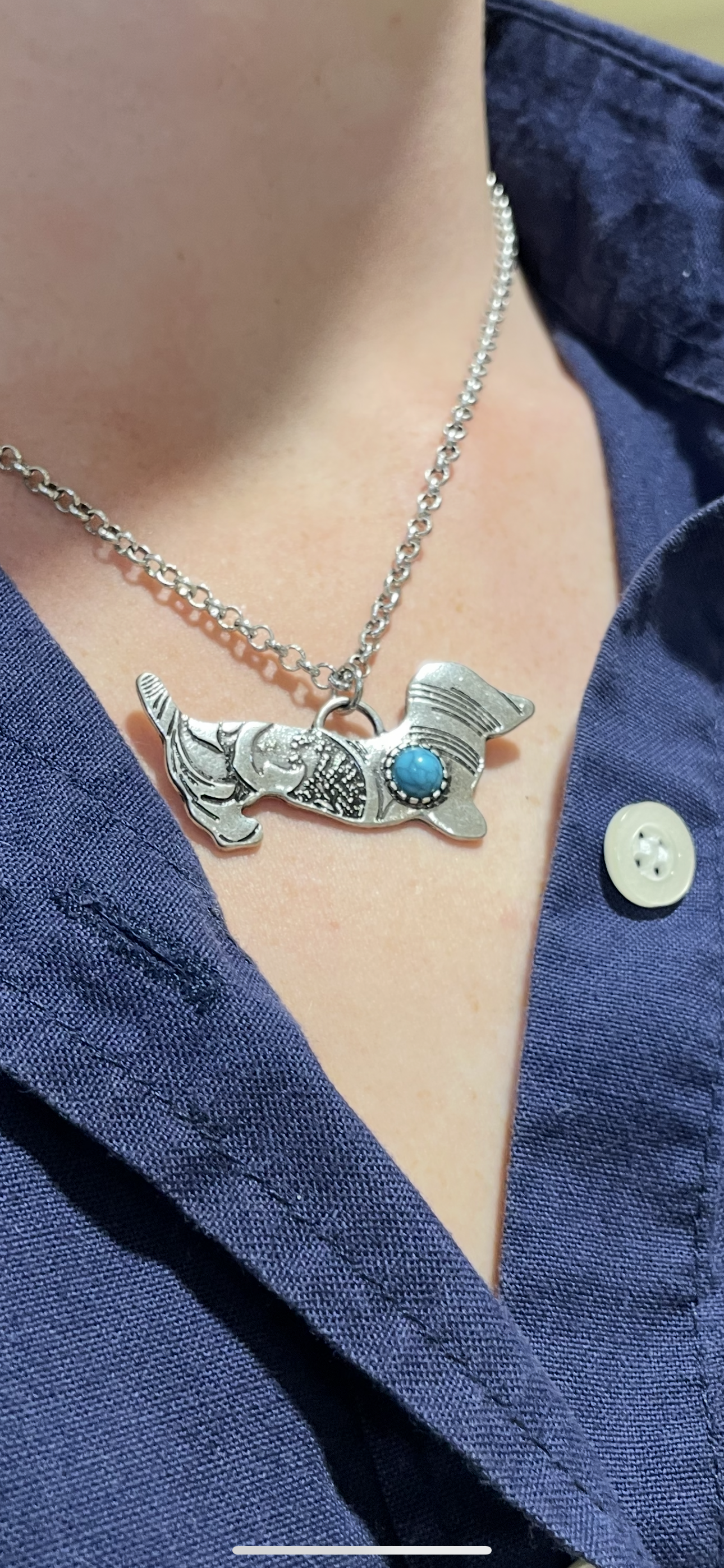 Silver Dachshund Necklace 