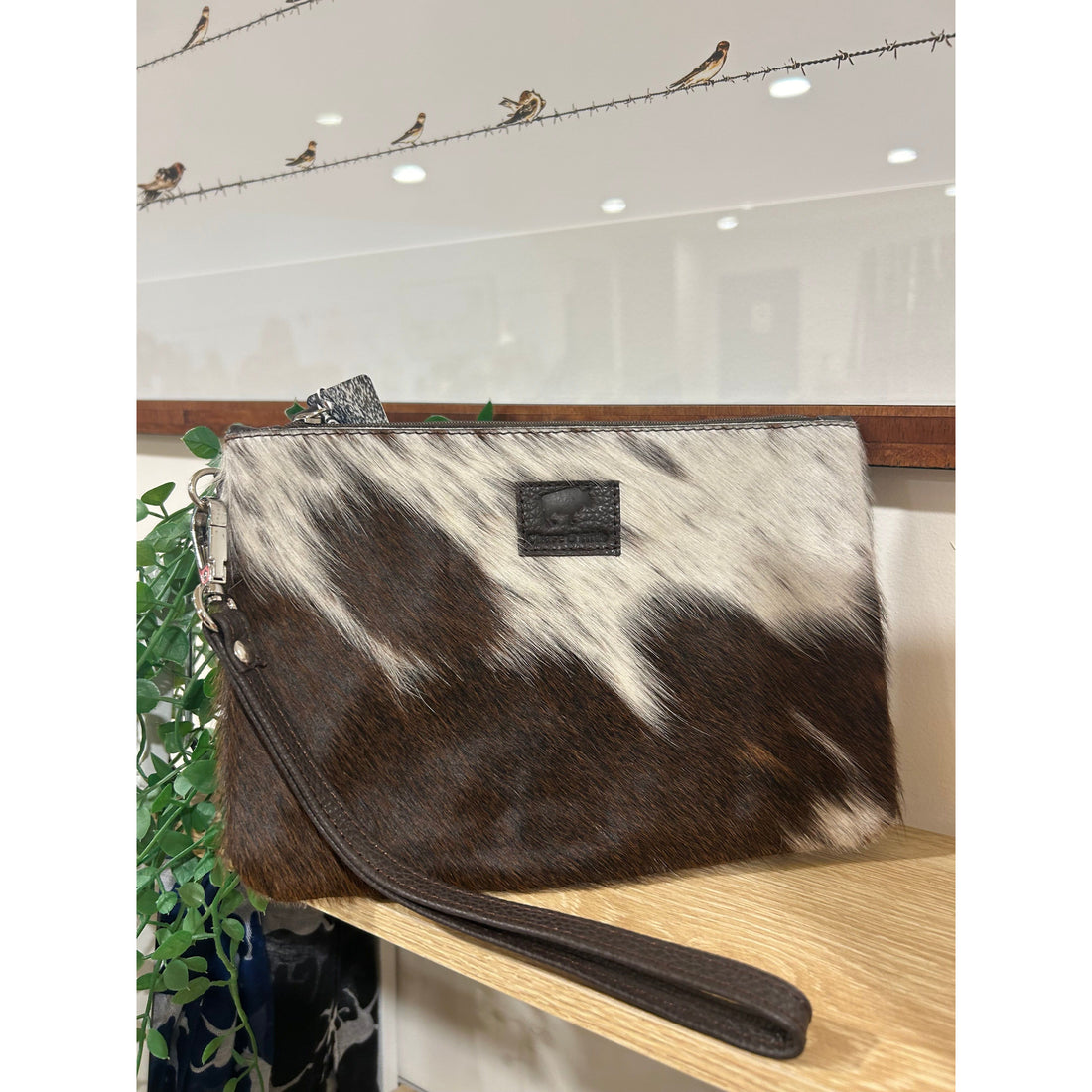 Large Hide Chocolate Clutch 