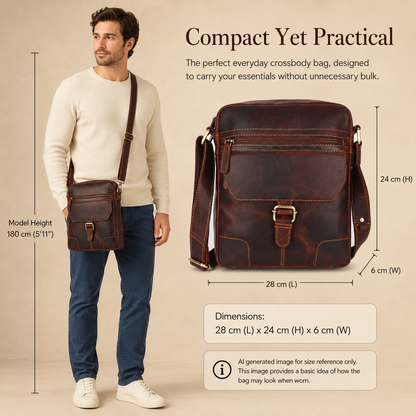 Hendrix Vintage Leather Crossbody Bag – Men&