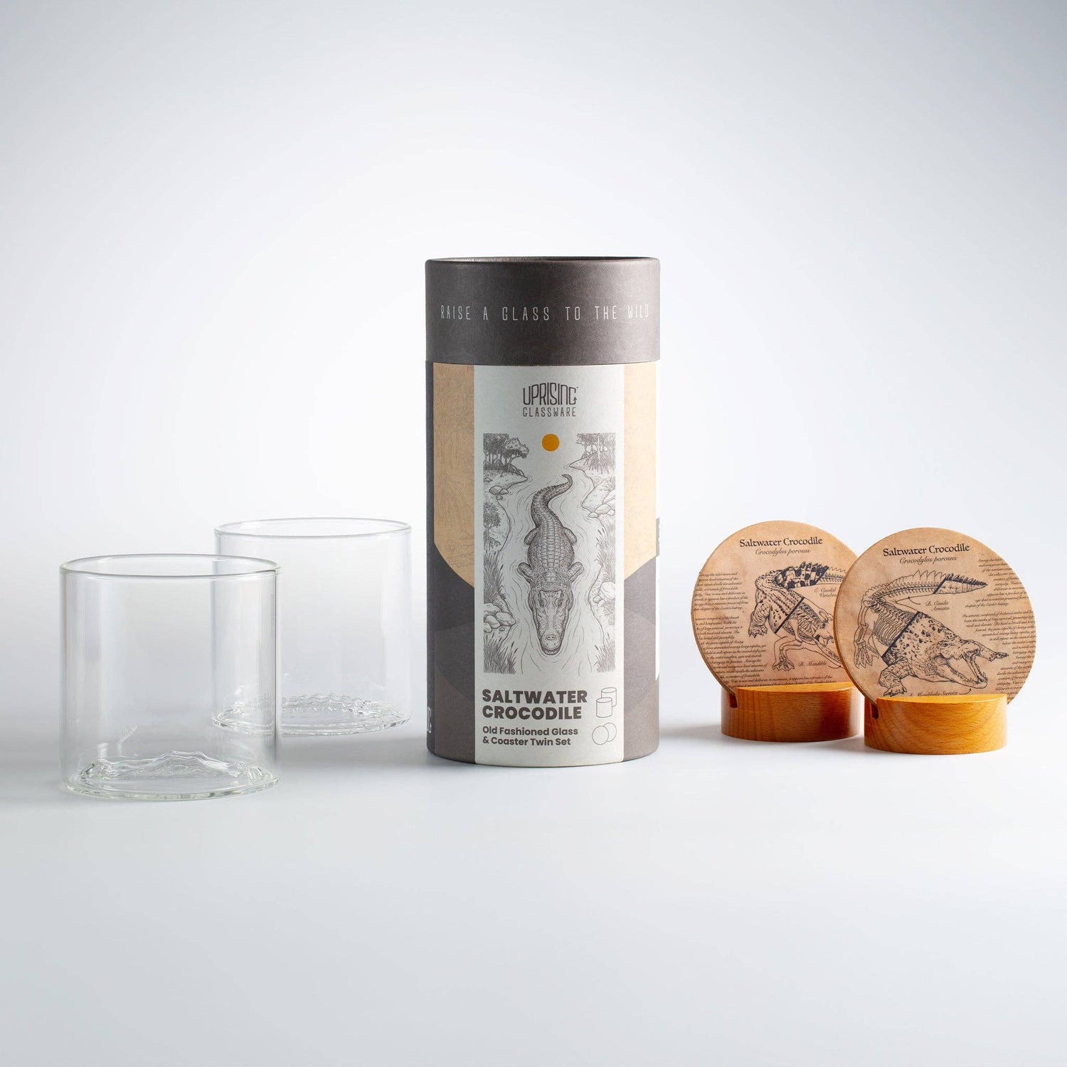 Saltwater Crocodile - Old Fashioned Glasses Twin Set
