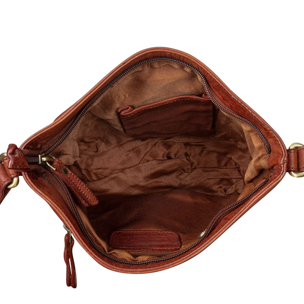The Rivera Crossbody Bag — Soft Washed Leather Shoulder Bag with Dual Pockets