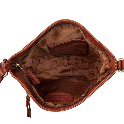 The Rivera Crossbody Bag — Soft Washed Leather Shoulder Bag with Dual Pockets