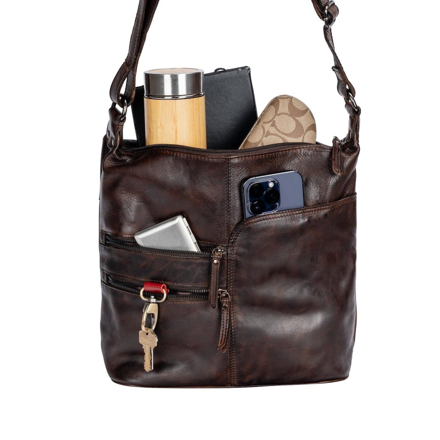 Leather Shoulder bag Bianca Brown GW6847BRN