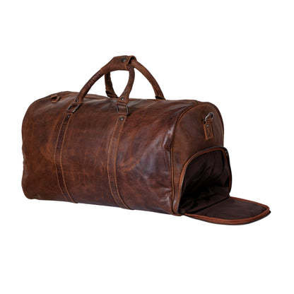 Leather Overnight Bag Milan - Rugged Leather -  