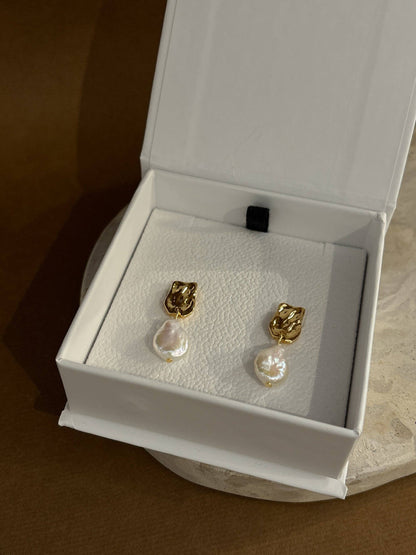 Messina Pearl 18K Gold Plated Earrings