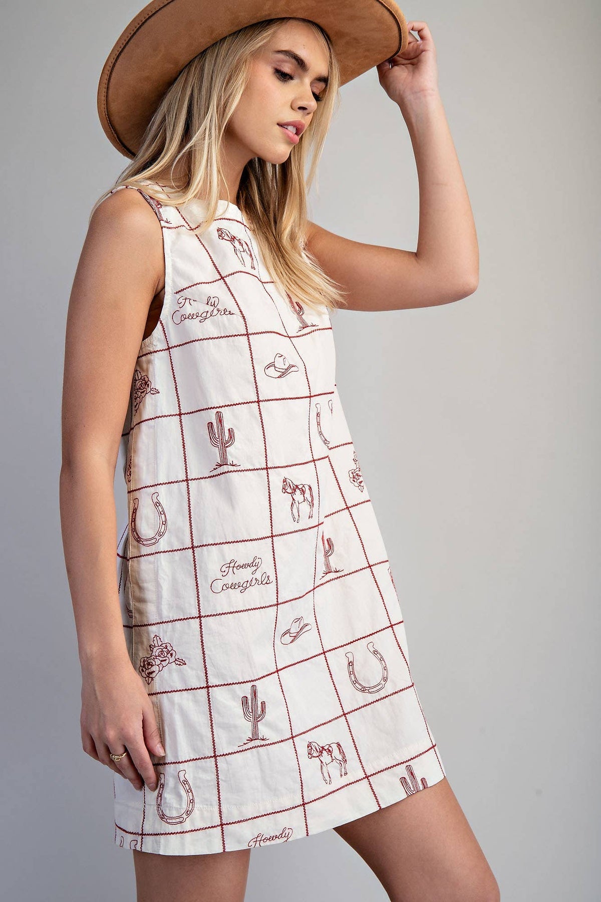 WESTERN INSPIRED SHIFT MINI DRESS