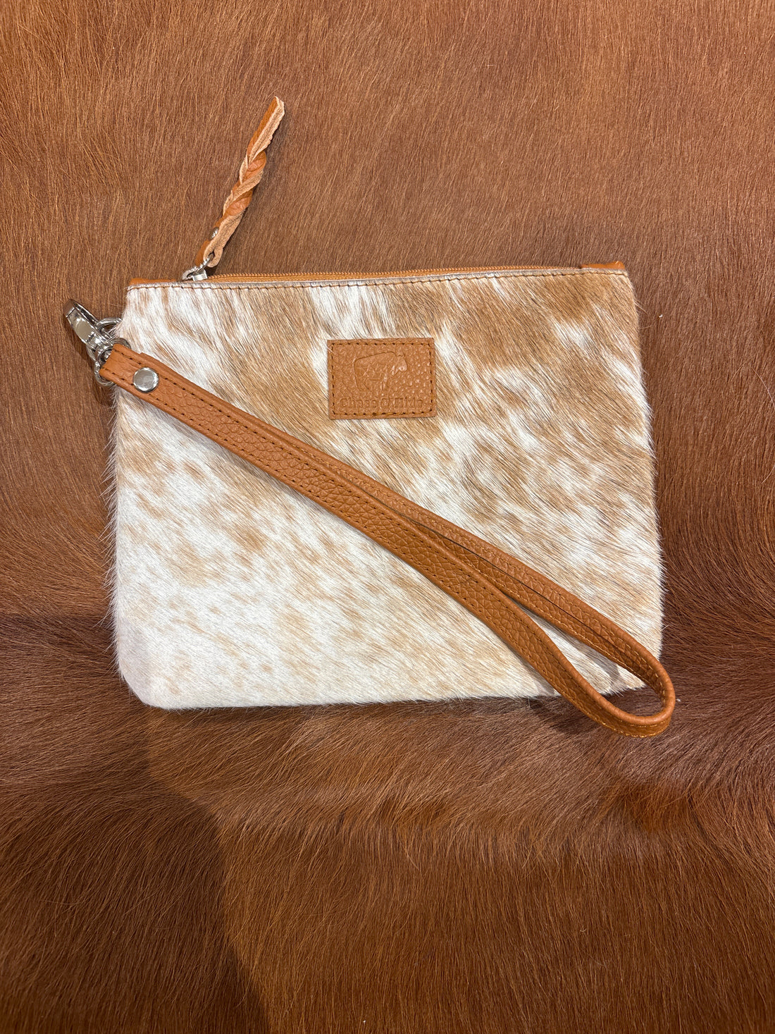 Midi Hide Tan Clutch 