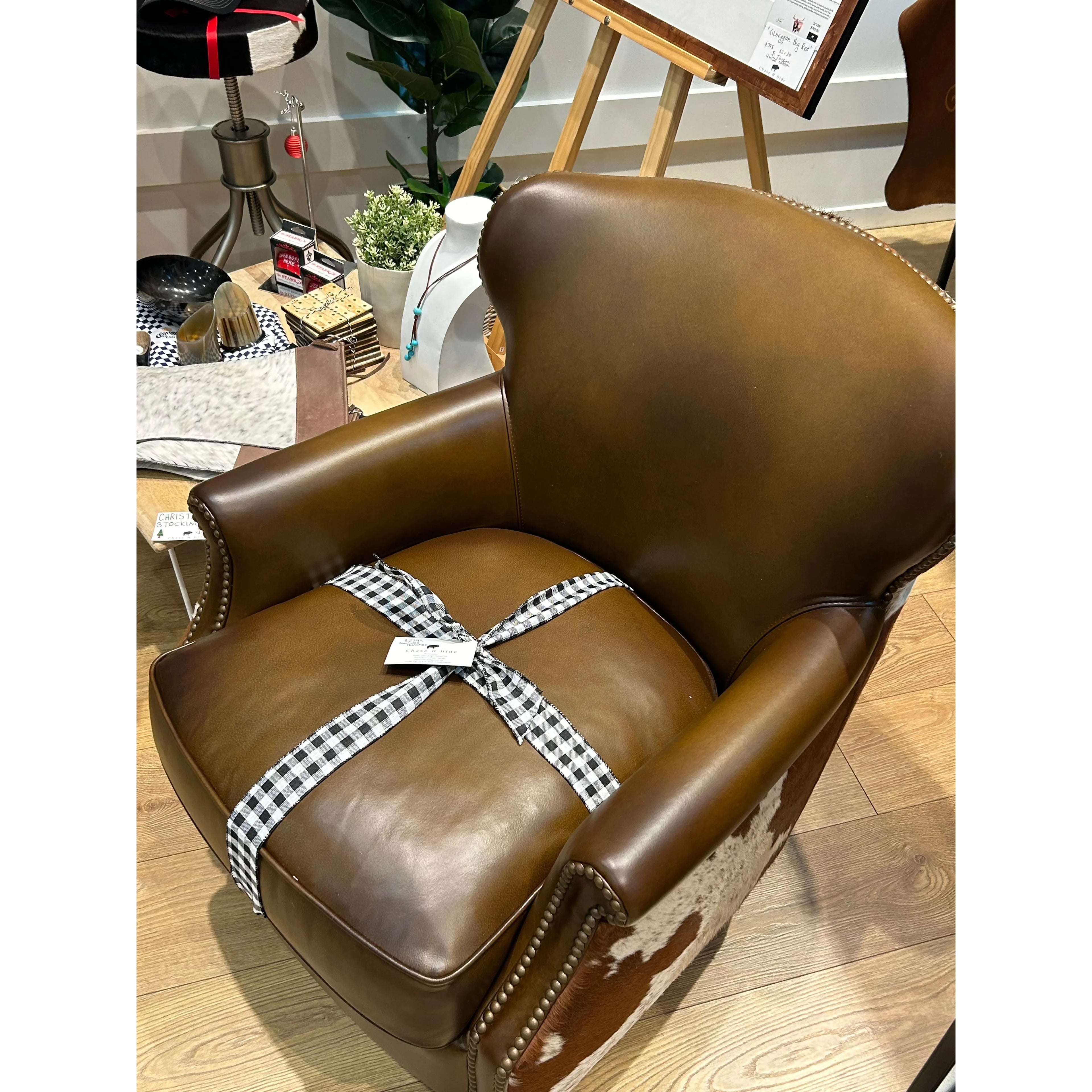 Cowhide Leather Arm Chair