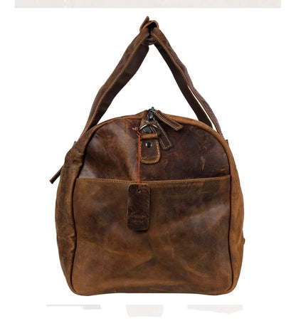 Leather Overnight Duffle Bag 