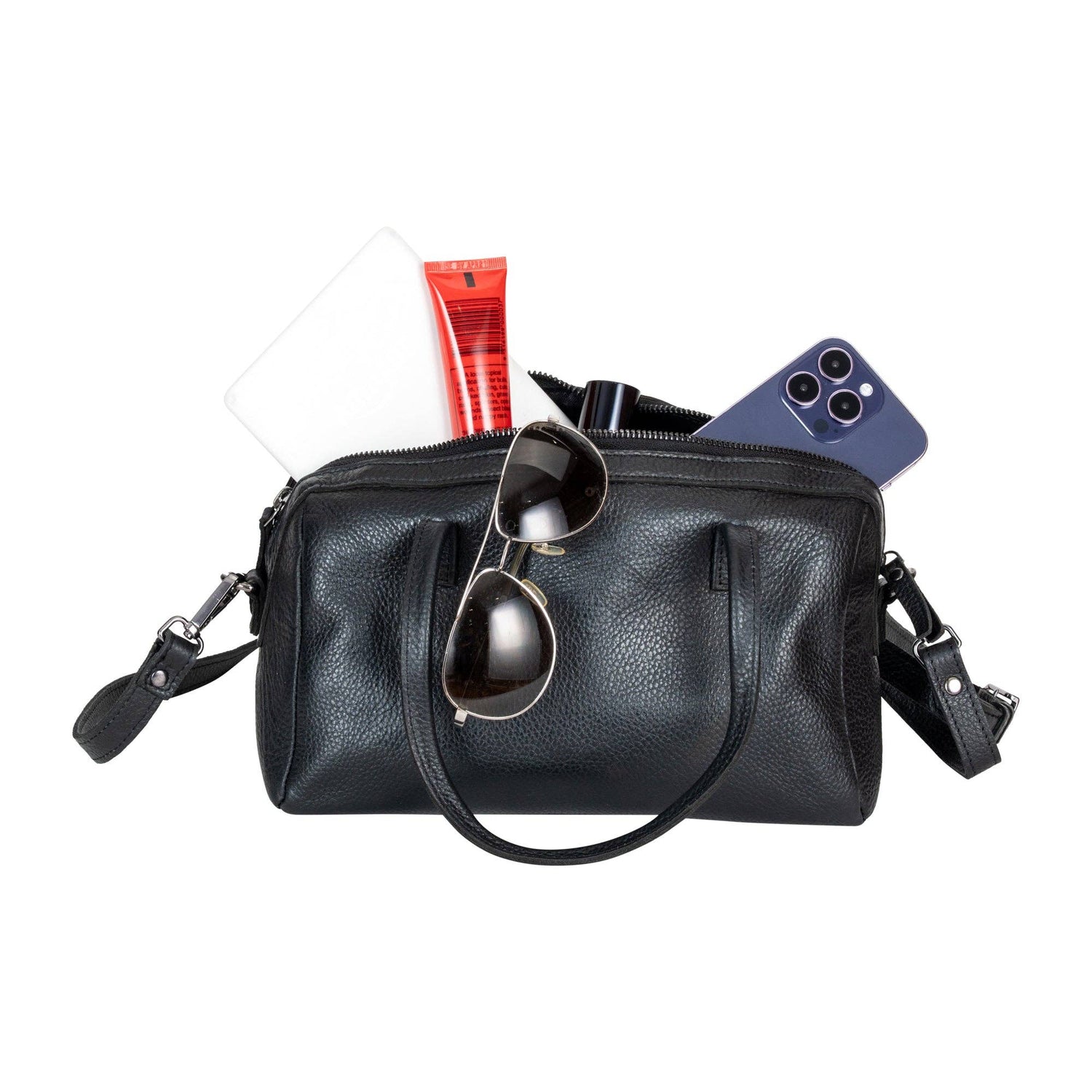 Stella Noir Leather Boston Bag