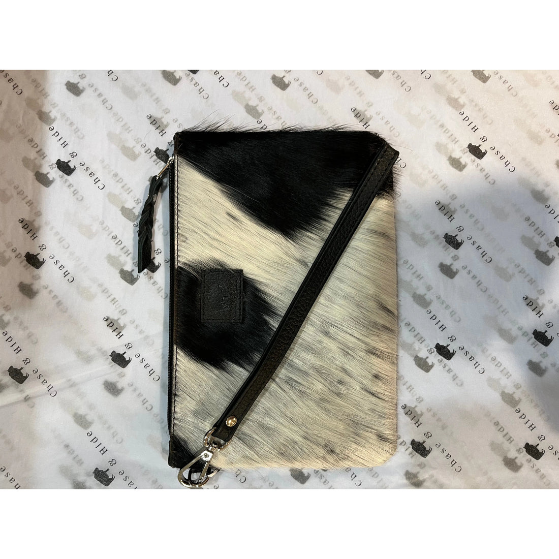 Large Hide Black Clutch
