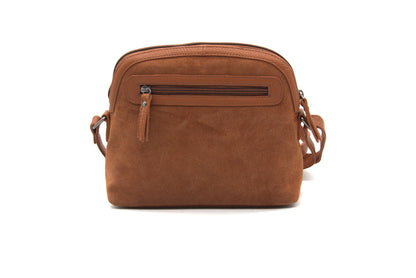 Sage – Cognac Suede Crossbody Bag