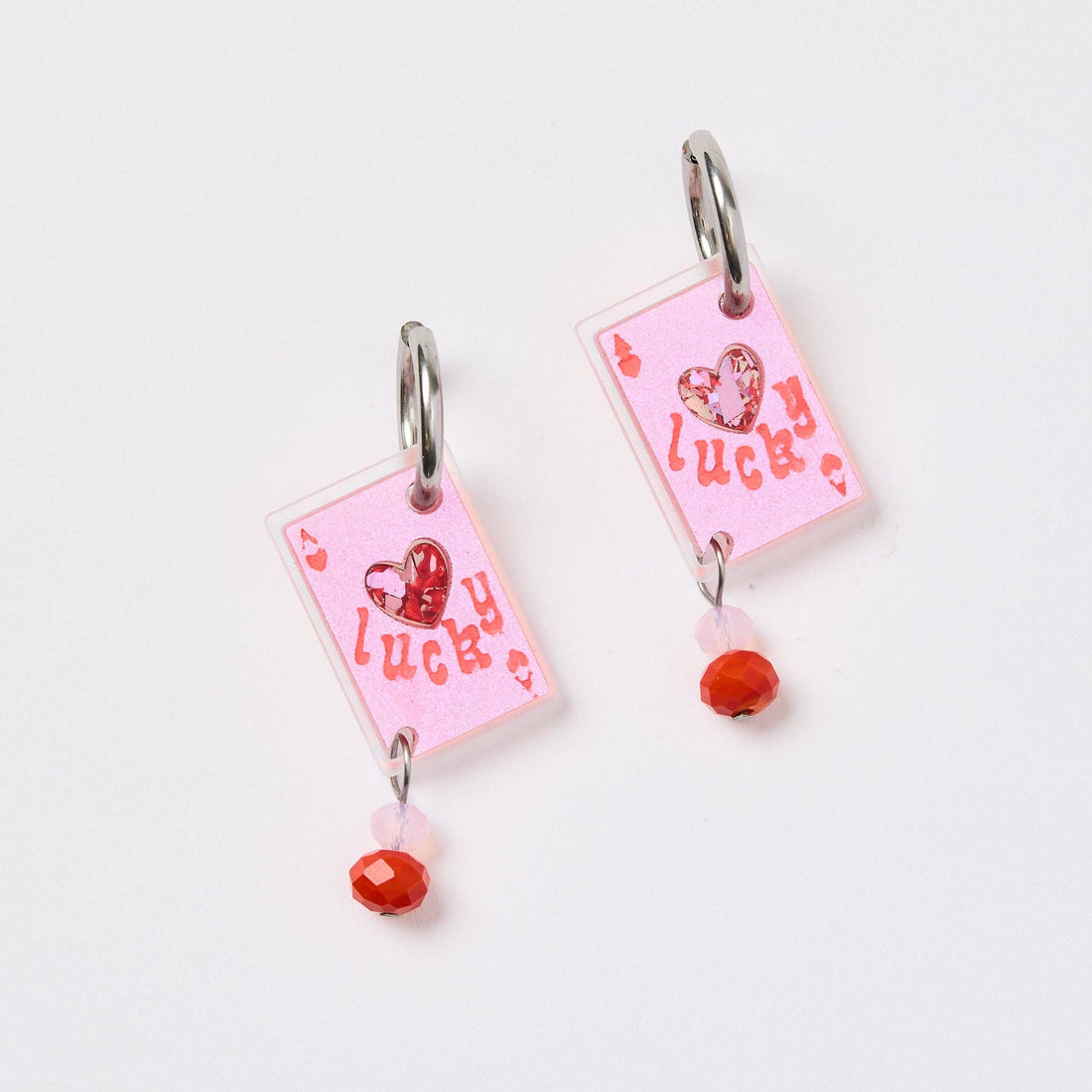 Lucky Ace Earrings - Pink