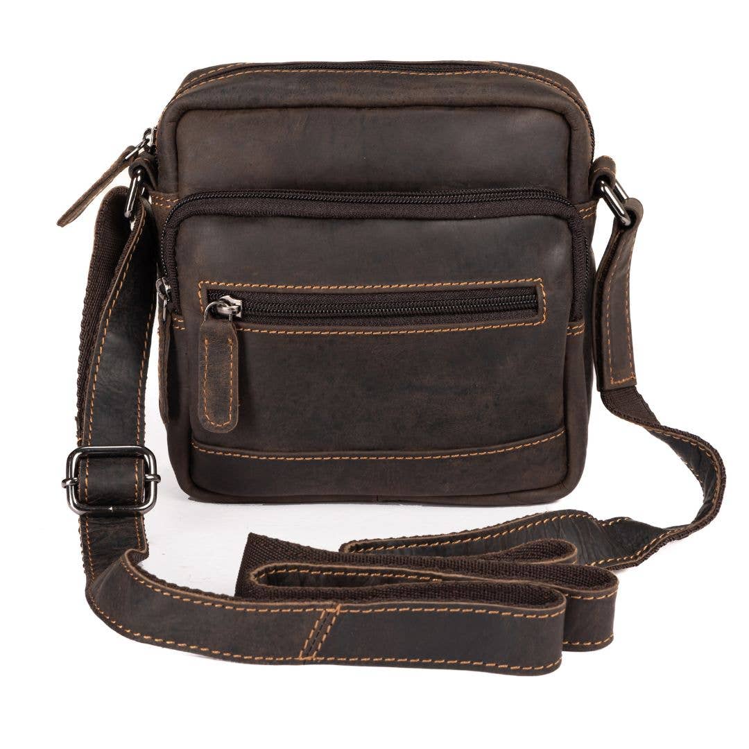 Leather Shoulder Bag Oliver- Brown GW355012BRN