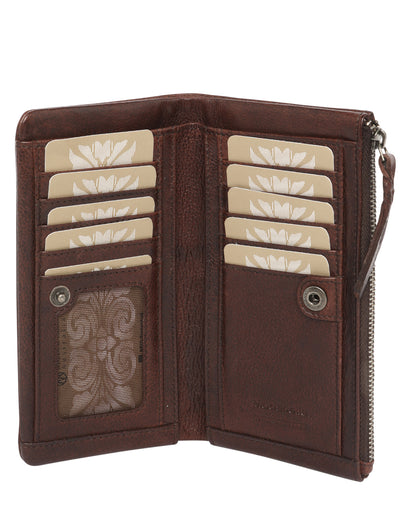 Ladies Leather Wallet 7633 Dark Brown