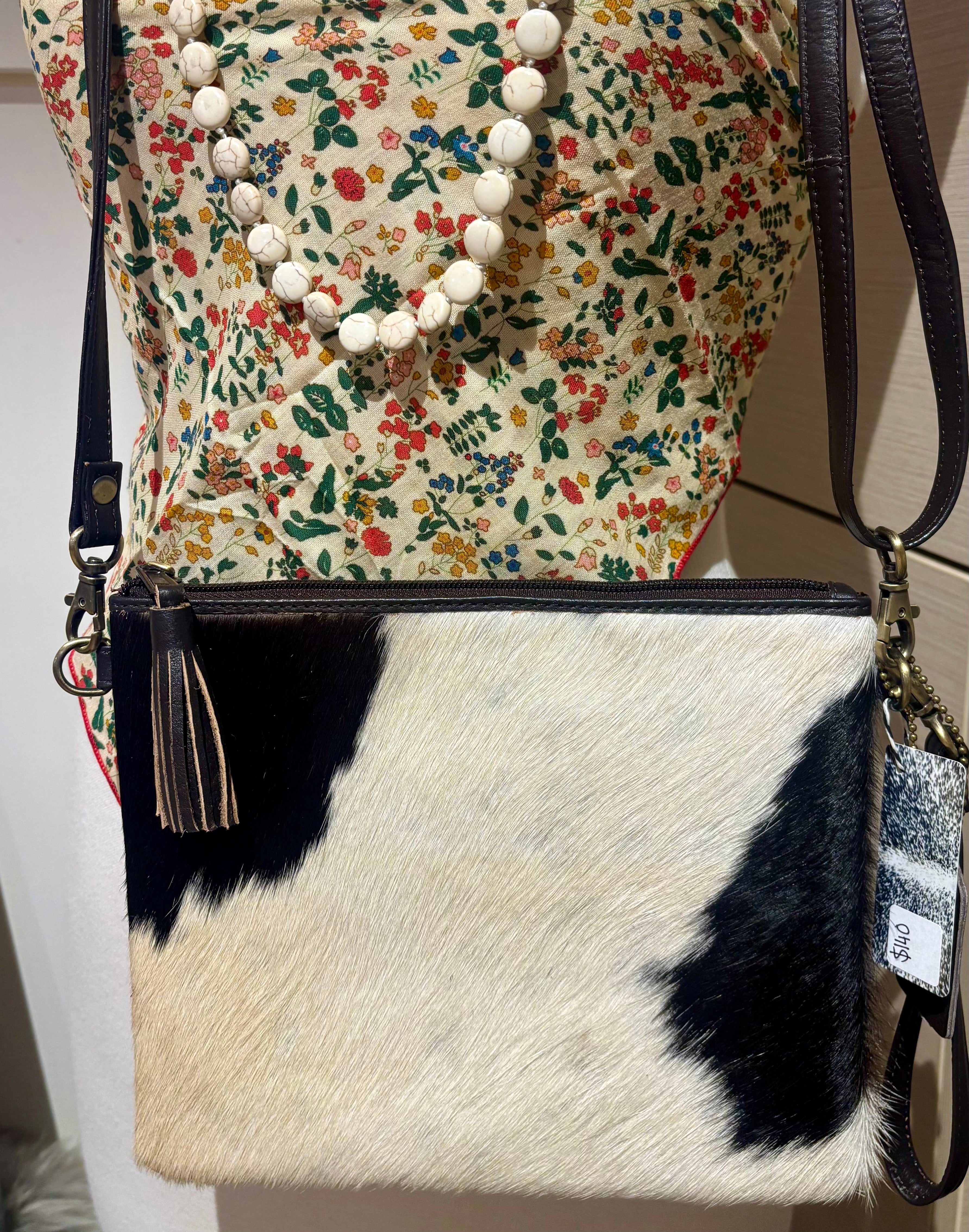 Cowhide clutch bag 