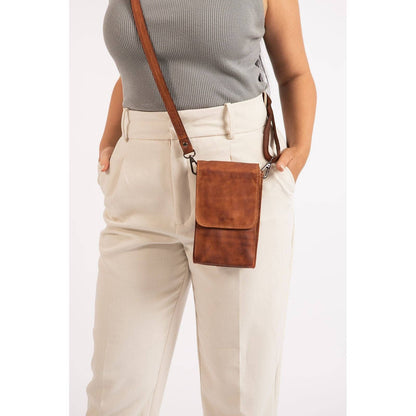 Leather Shoulder Bag Ivy Cognac GW6840COG