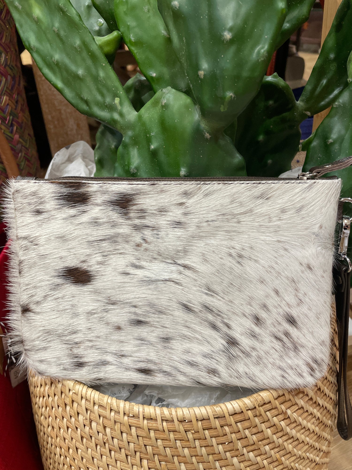 Large Chocolate Hide Clutch 