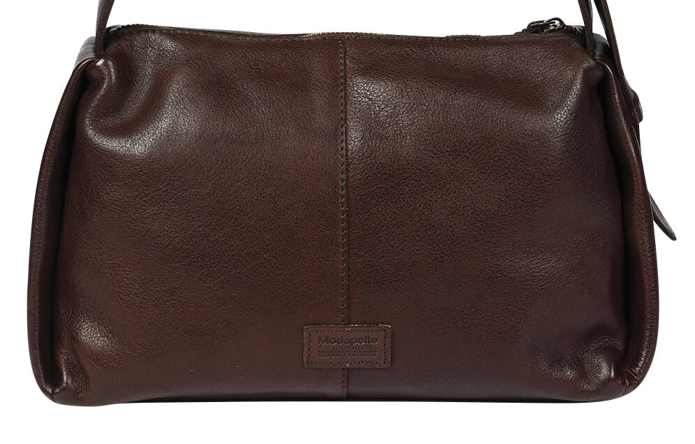 Ladies Leather Cross Body Bag Style 7940 Brown
