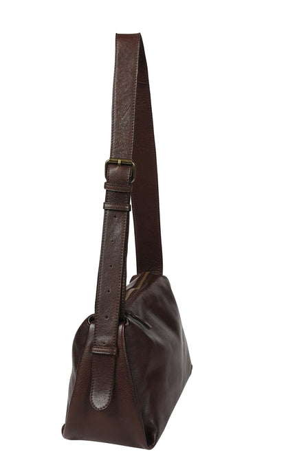 Ladies Leather Cross Body Bag Style 7940 Brown