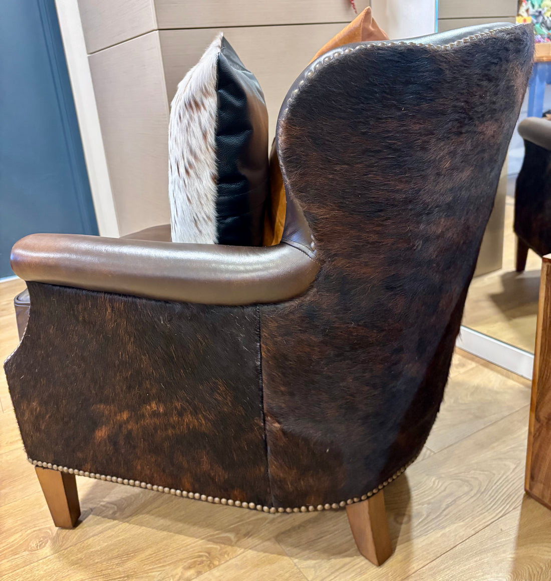 Brindle Cowhide Leather Arm Chair