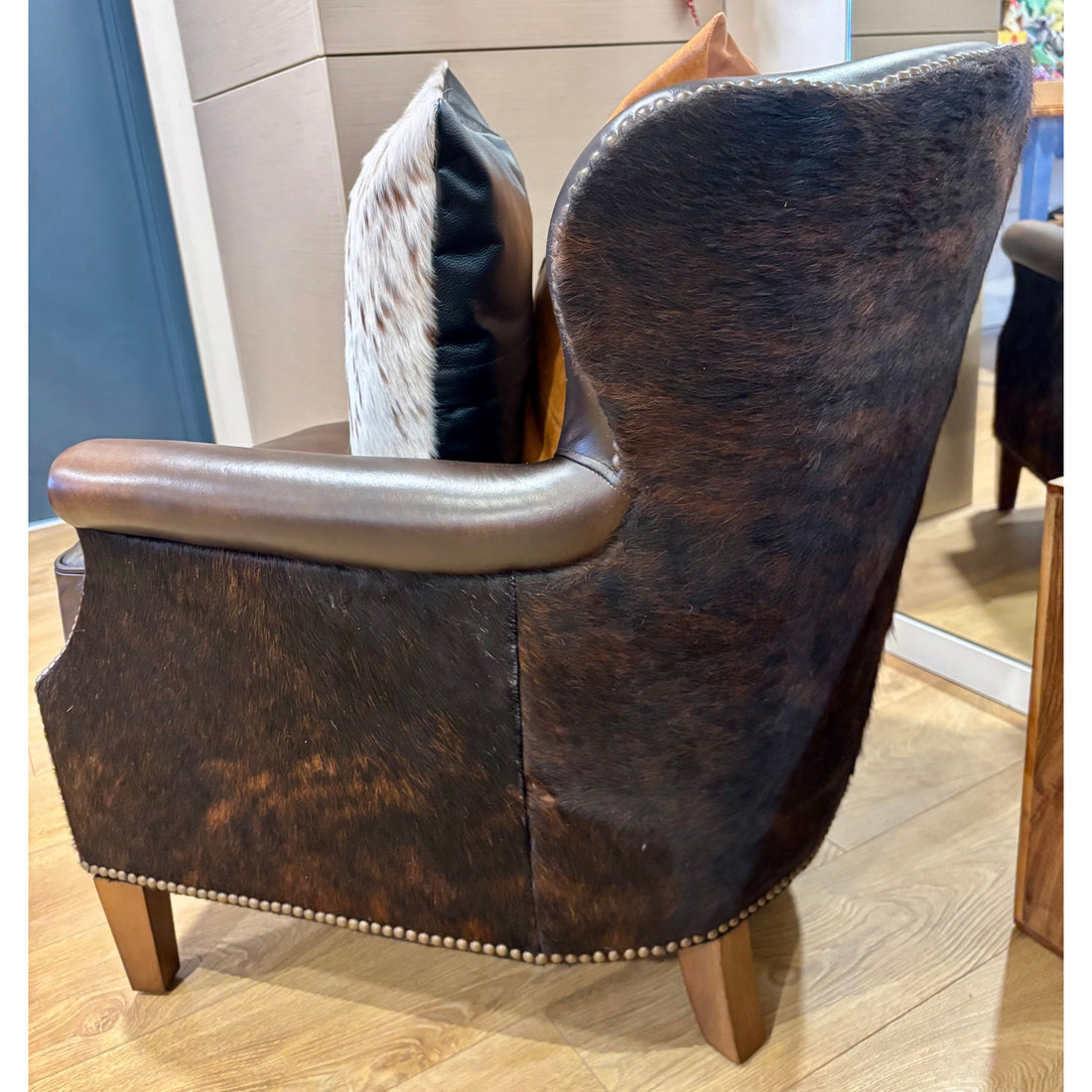 Brindle Cowhide Leather Arm Chair