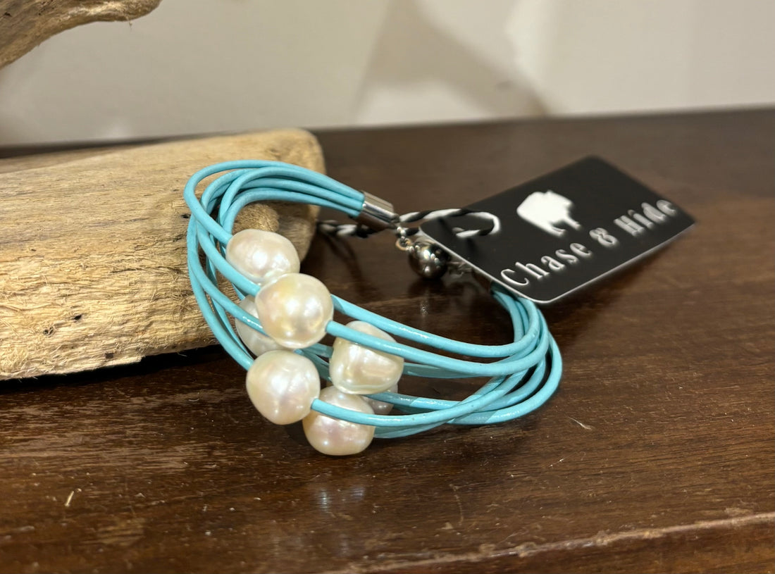 Pearl layers bracelet Light Turquoise 