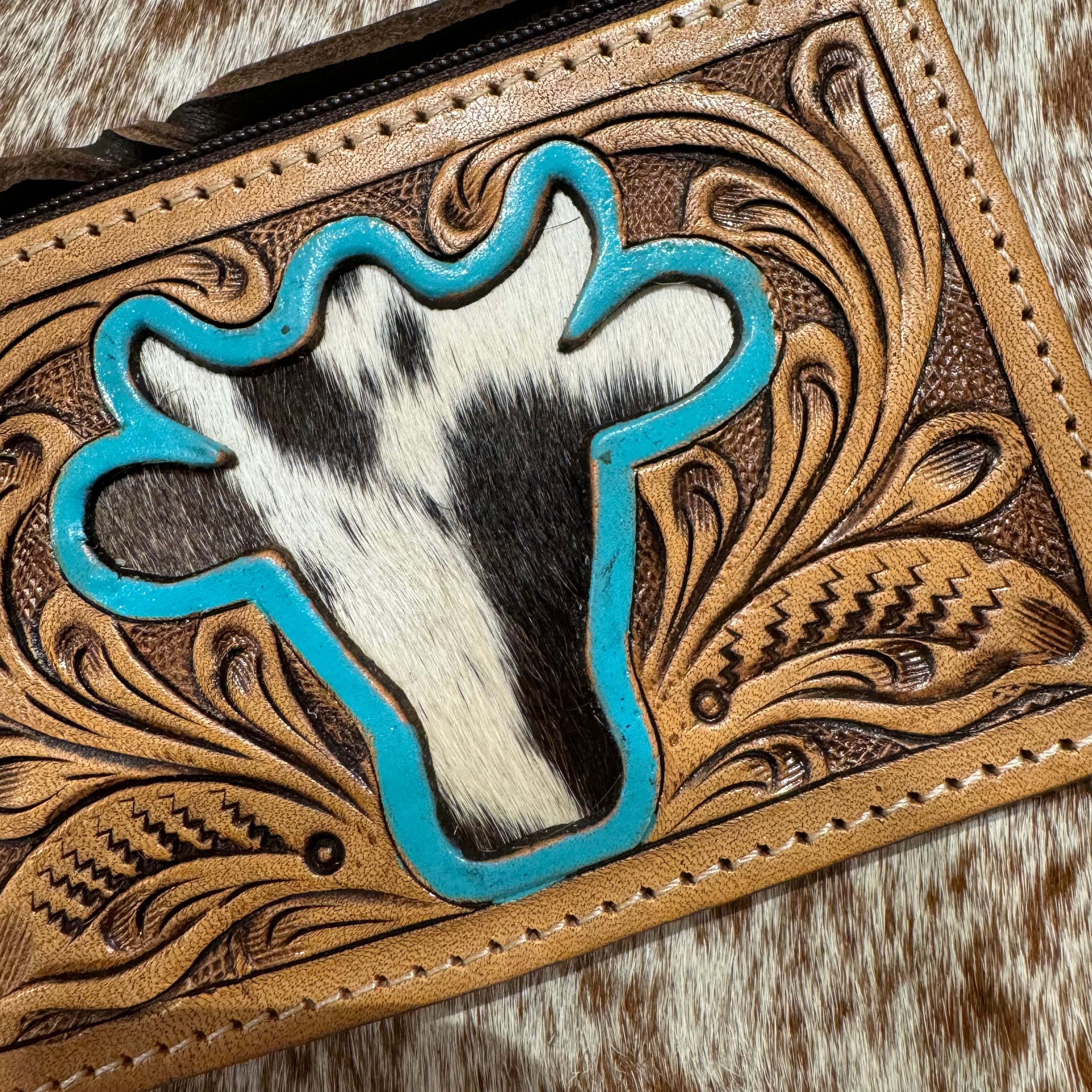 Tooling Leather and Cowhide Key/ Card Case – CA13