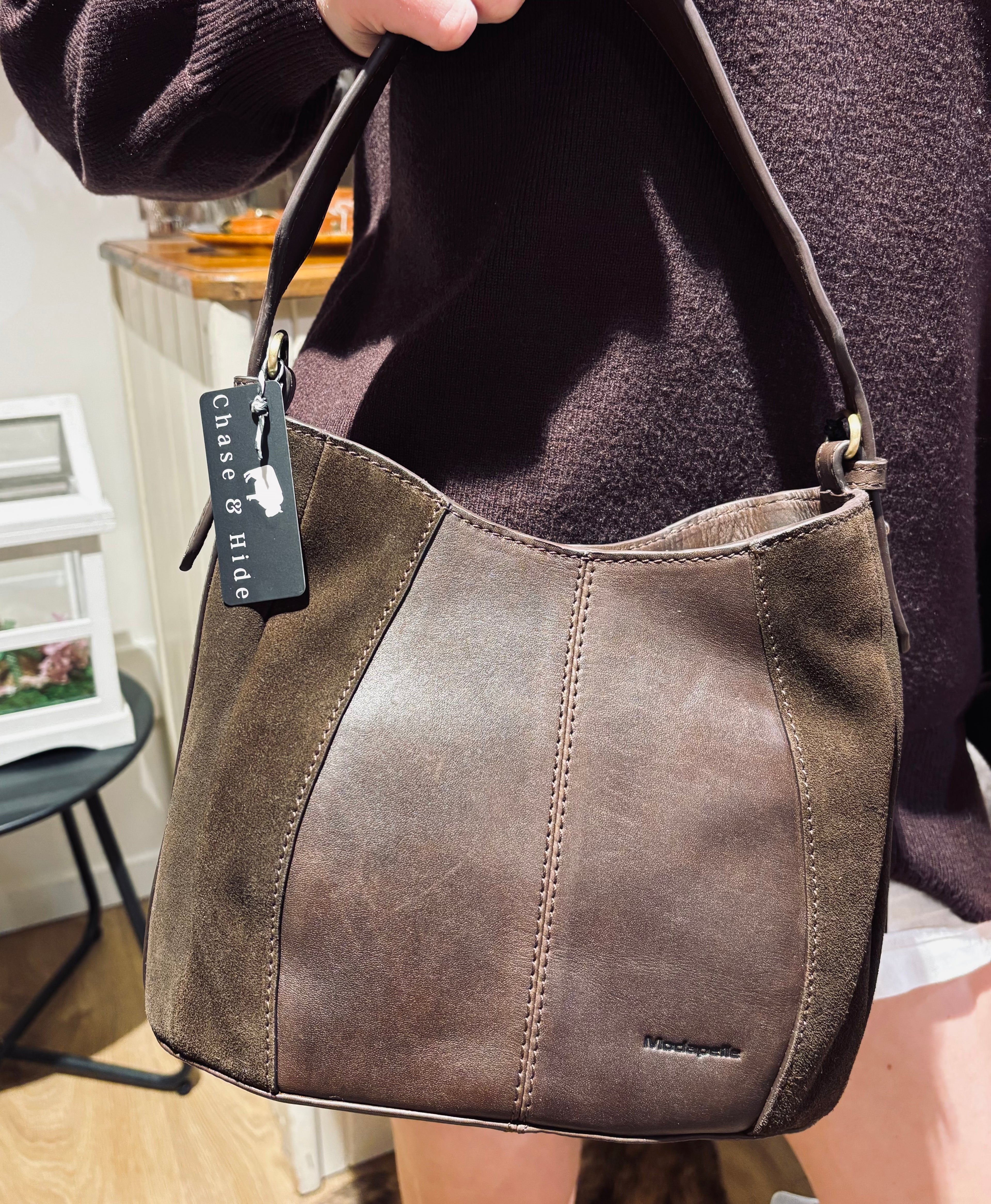 Chocolate Suede handbag 