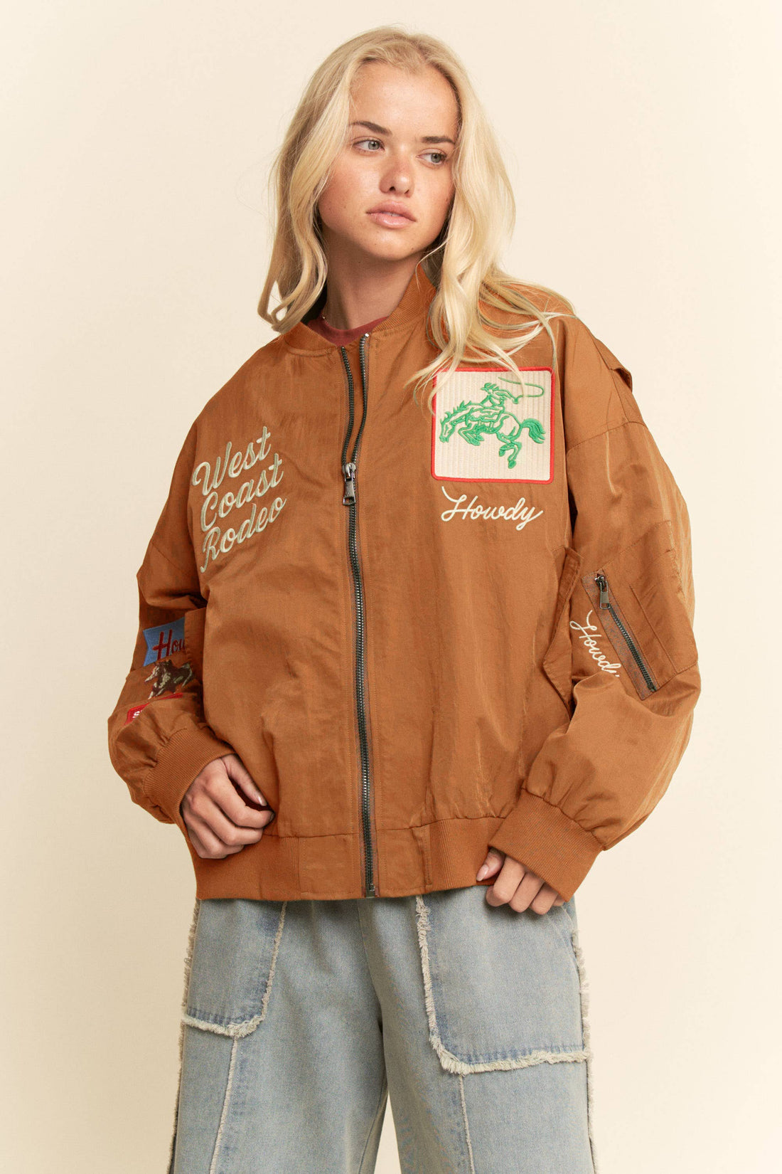 WEST COAST RODEO EMBROIDERED BOMBER JACKET