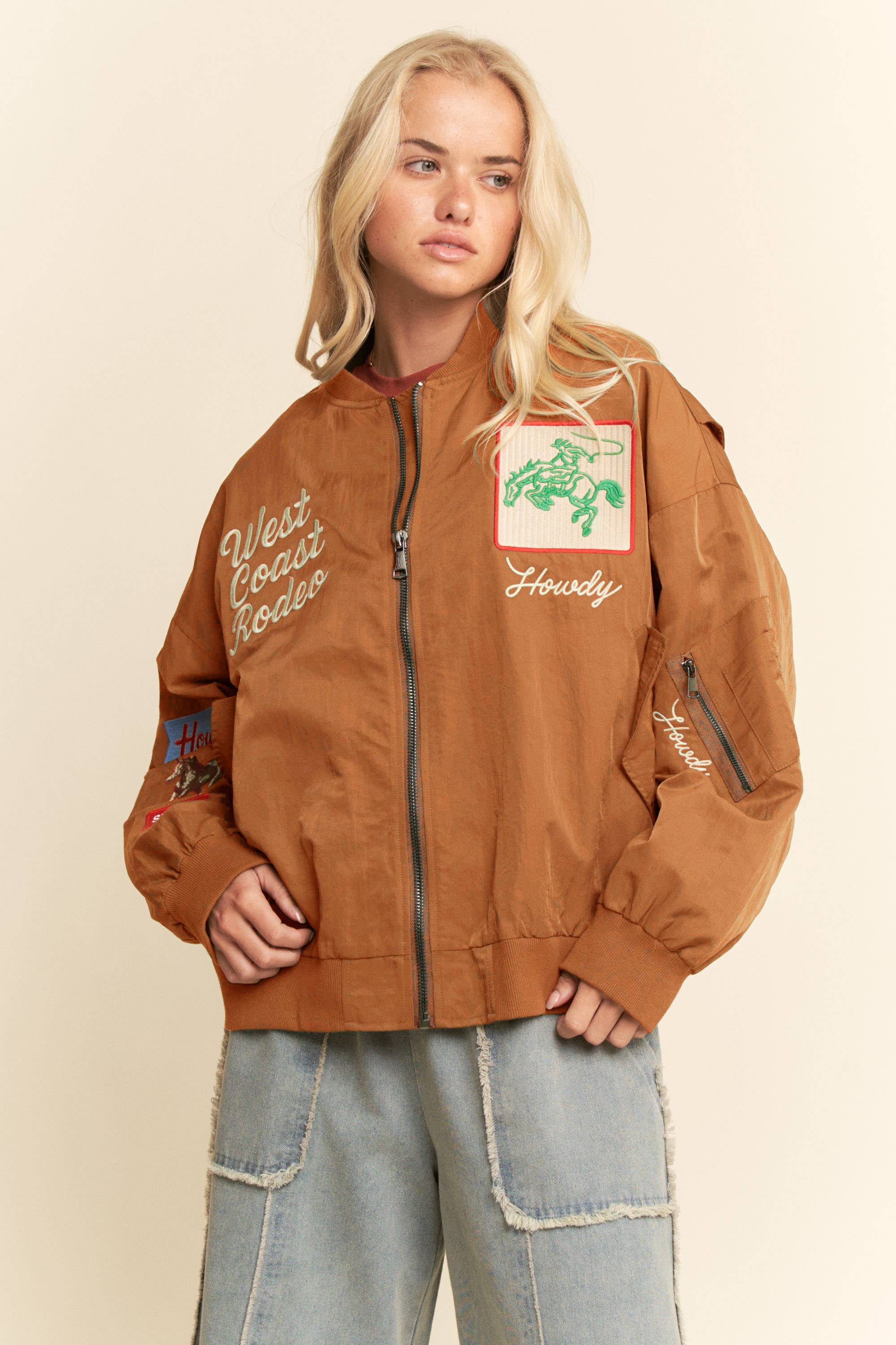 WEST COAST RODEO EMBROIDERED BOMBER JACKET