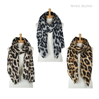 THSS2862: Beige: Lux Leopard Scarf