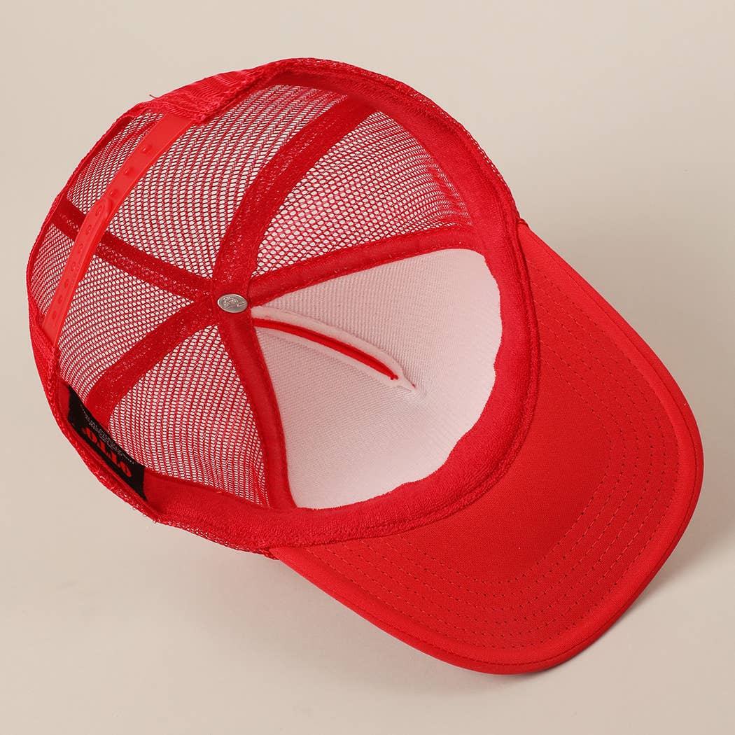 COWGIRL Text Logo Printed Mesh Back Trucker Hat