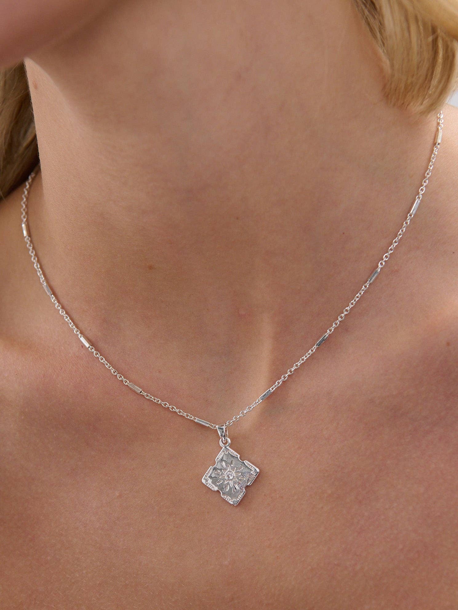 Lori Sterling Silver Plated Charm Necklace