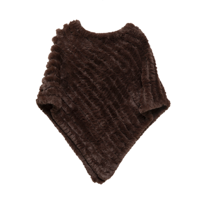 THSP1065: Brown: Faux Fur Poncho