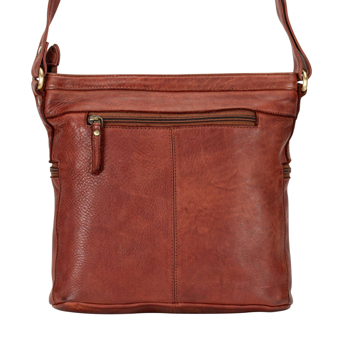 The Rivera Crossbody Bag — Soft Washed Leather Shoulder Bag with Dual Pockets