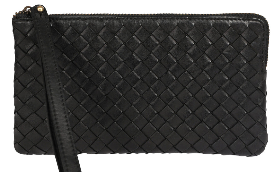 Leather Weave Wallet Wristlet 8220