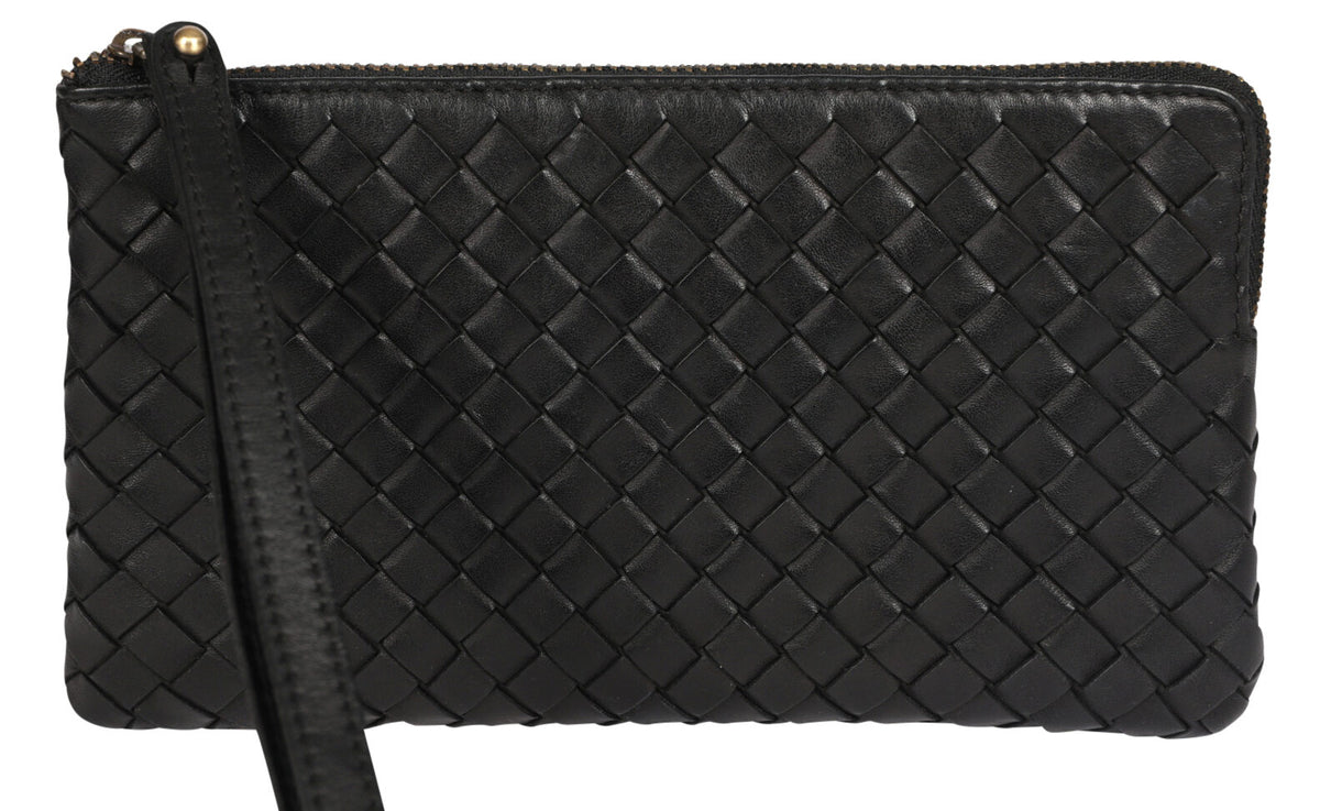 Leather Weave Wallet Wristlet 8220