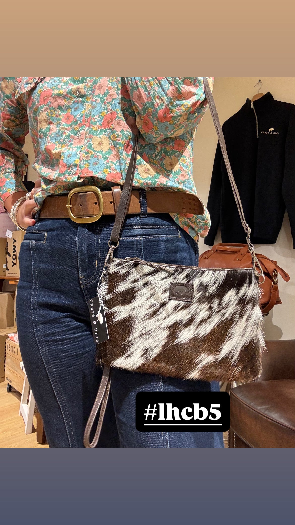 Large Hide Clutch/ Crossbody bag 