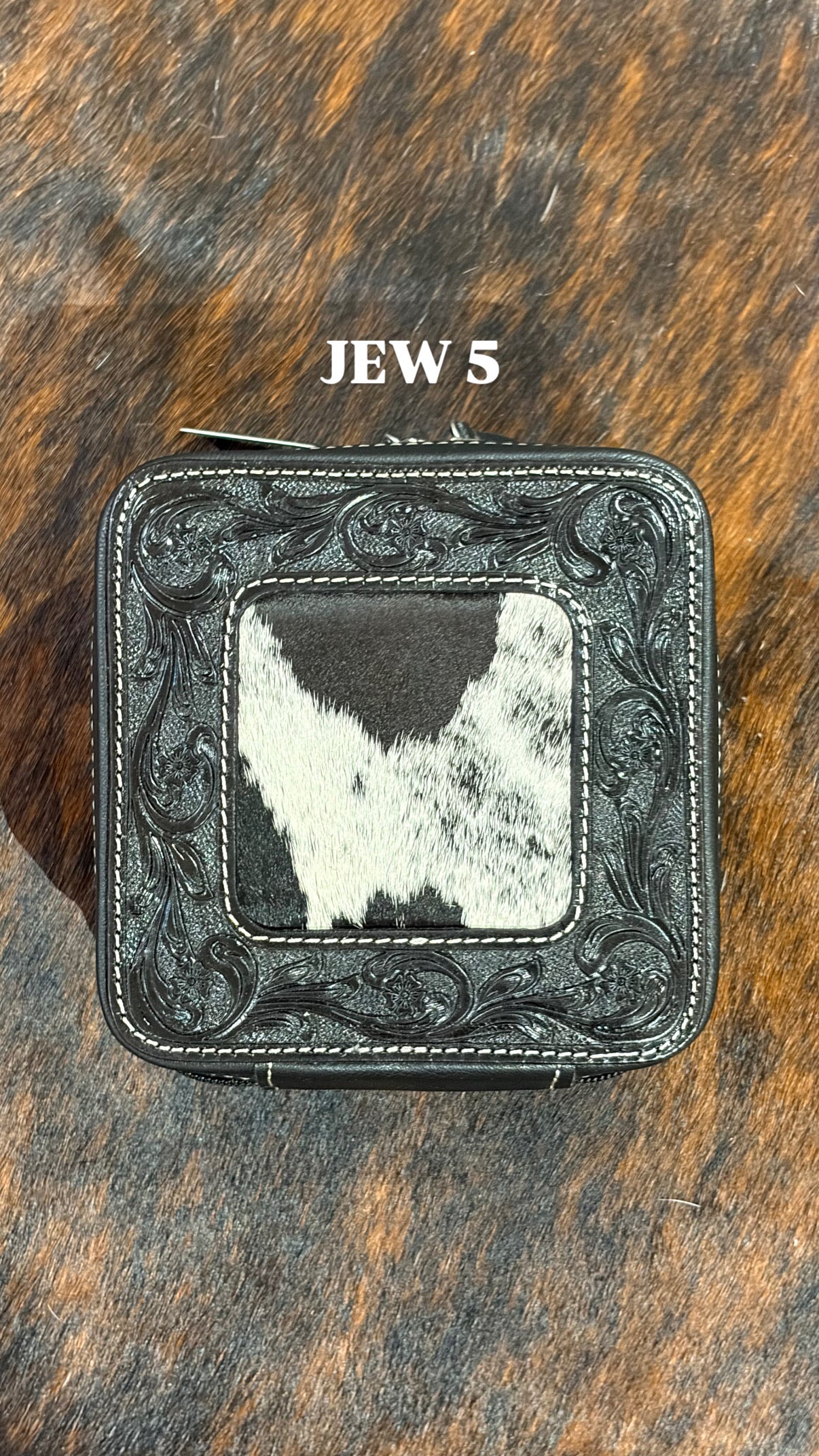 Tooled and Hide Jewellery Box 