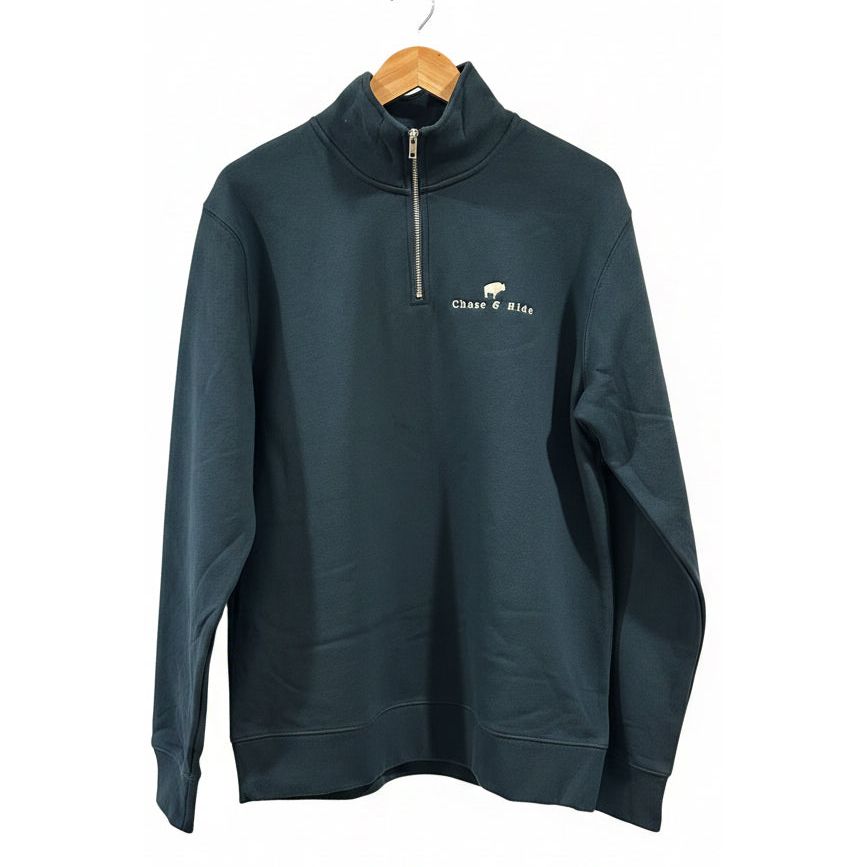Chase and Hide Half Zip Jumper Pine Green