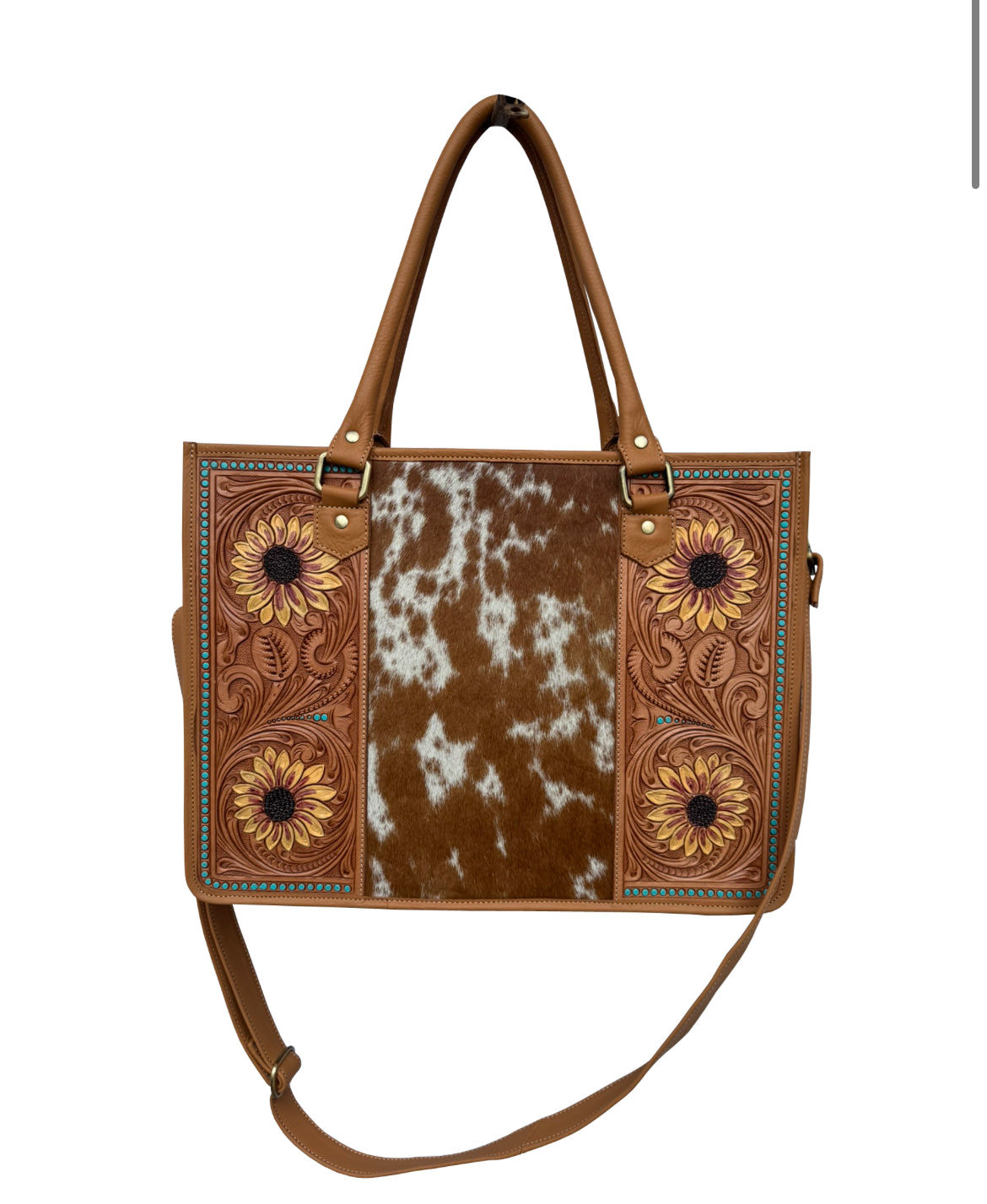 Sunflower Tooling Tote Bag - AB85