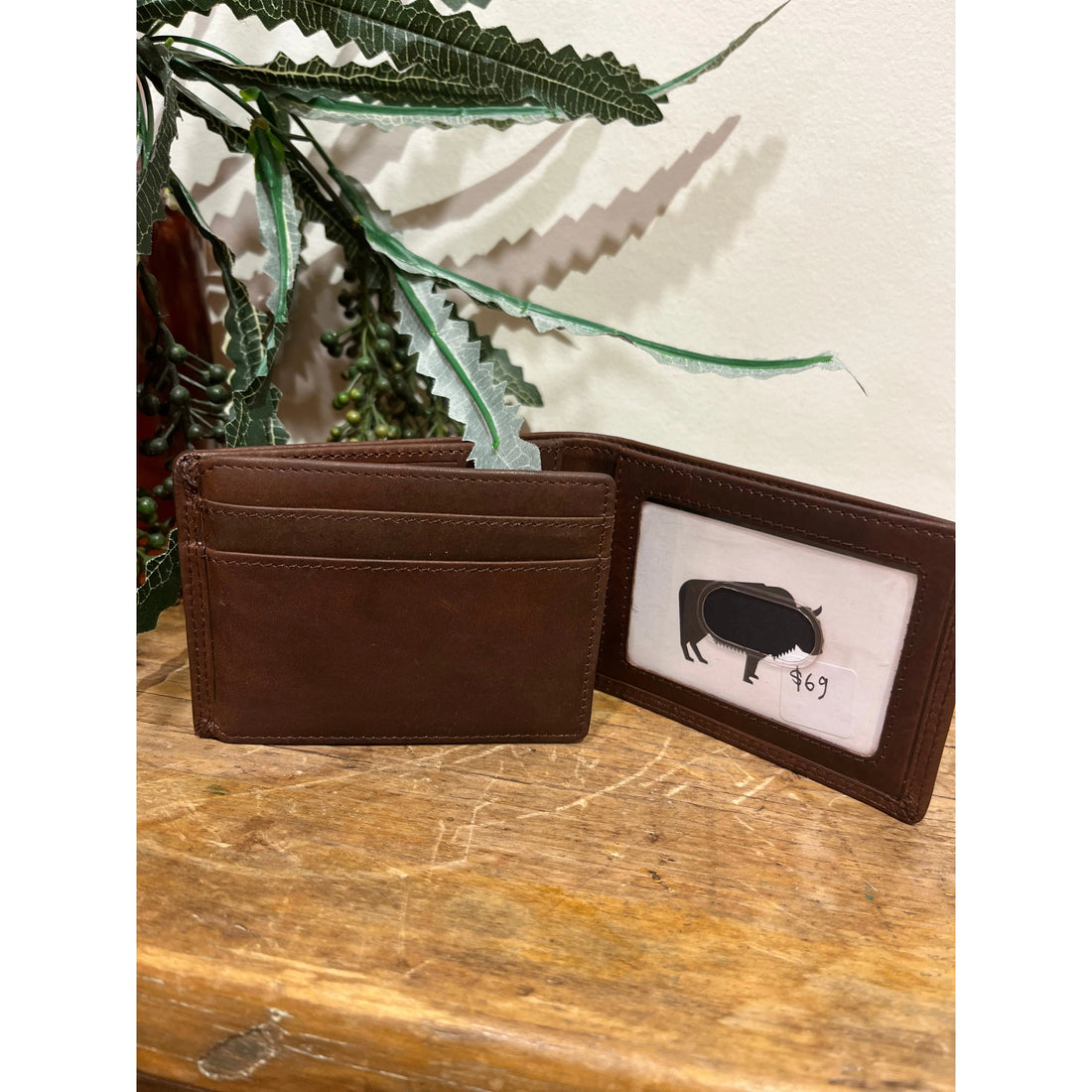 Bay Plain Leather Wallet 