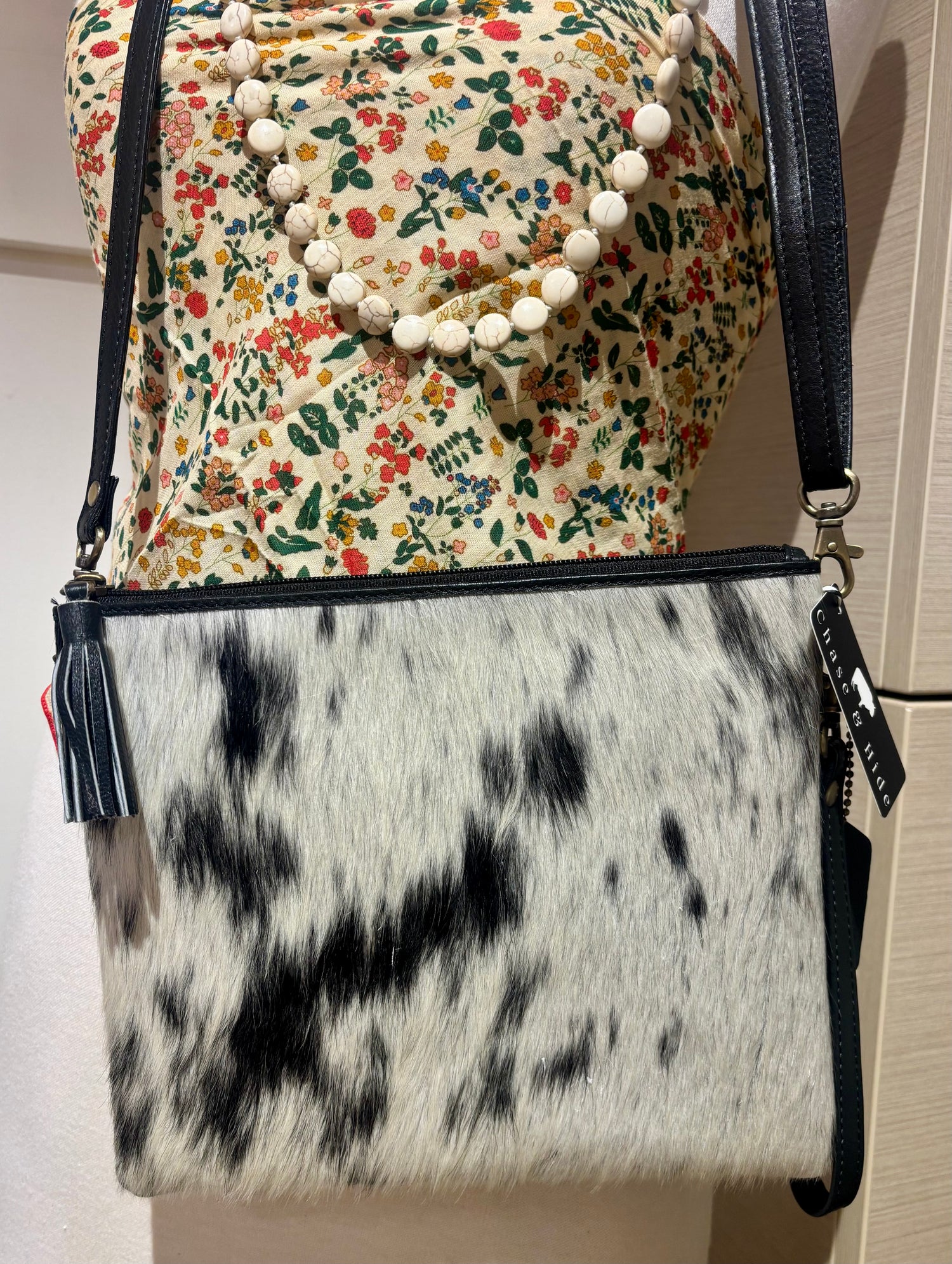 Cowhide clutch bag 
