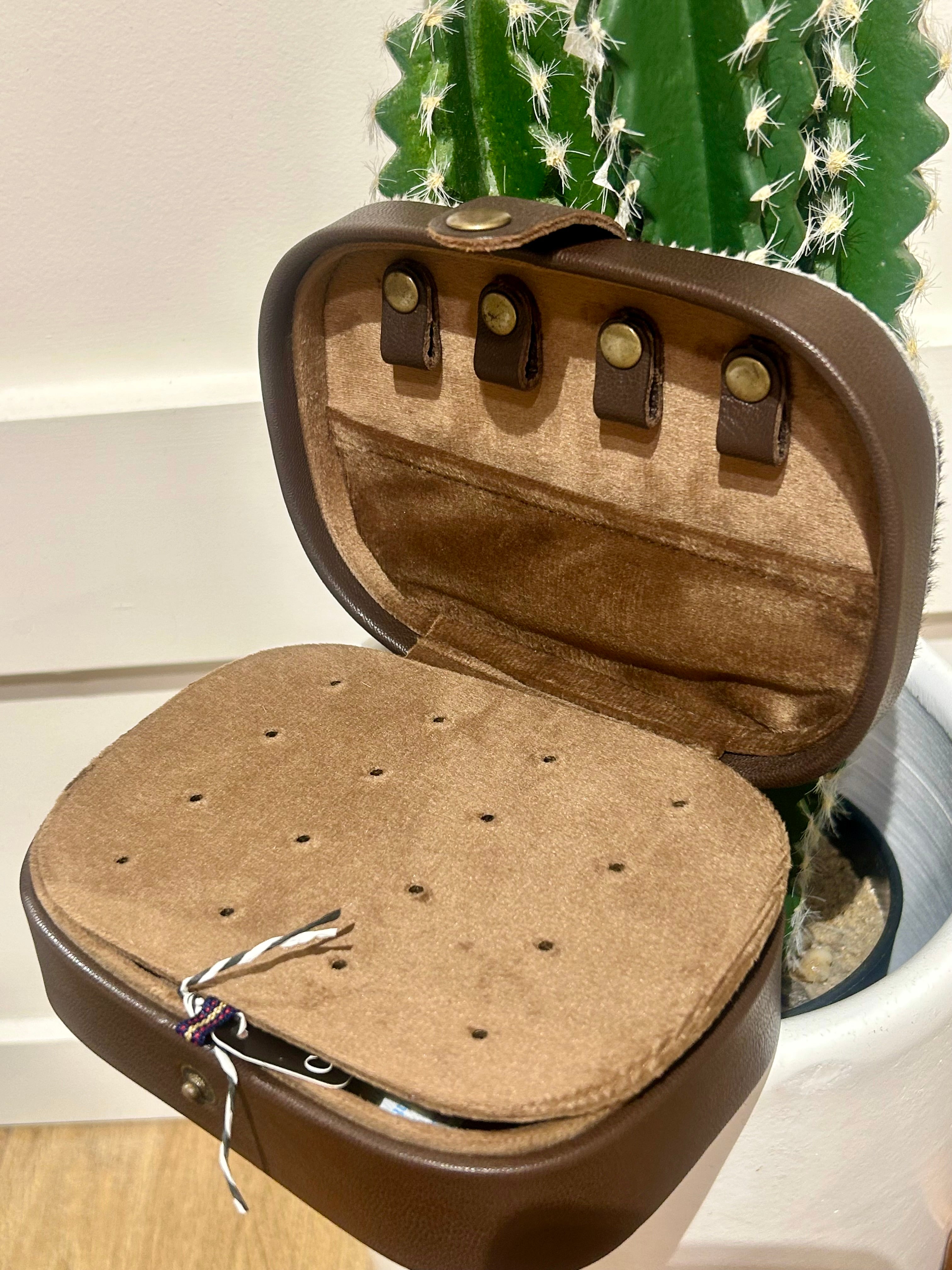 Small Hide and Leather Jewellery Box 