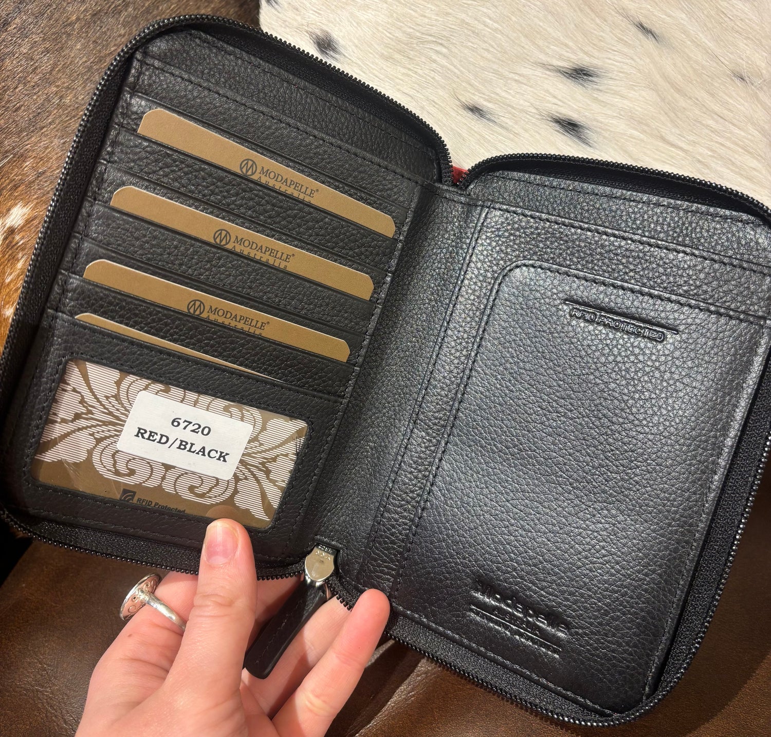 Leather Zip Passport Wallet 