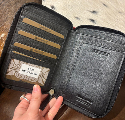 Leather Zip Passport Wallet 
